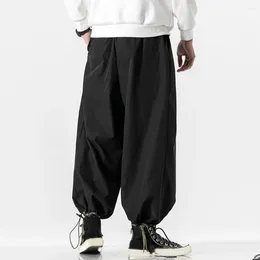 Calças masculinas Men traficando perneiras Bloomers de estilo japonês com harém de cintura elástica de cintura elástica de virilha profunda para o Hip Hop