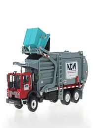 KDW DIECAST 합금 위생 차량 모델 장난감 쓰레기 트럭 124 스케일 장식 크리스마스 어린이 생일 소년 선물 수집 68138530