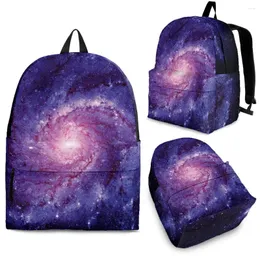 Backpack YIKELUO Purple Galaxy/Universe 3D Printing Casual Outdoor Travel Knapsack For Teenagers Student Textbook Bag With Zip