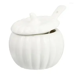 Canecas 1pc Baça de ensopado de cerâmica branca Halloween Sopa de abóbora Leite de café Copo 11,5x9.5x9.5cm