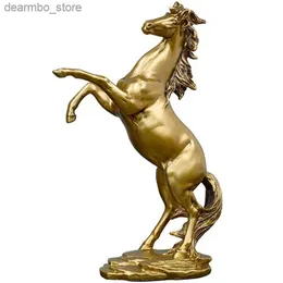 Artes e ofícios de imitação antiga Ornamentos de artesanato de artesanato de arte abstrata escultura de animais Livin Decoração Standin Horse Home Decoration L49