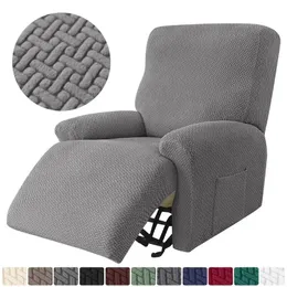 4 datorer Stretch Jacquard Sofa Cover Recliner Slipcover med elastisk underficka Skydda dina möbler och förbättra komforten