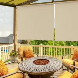 Özel Silindir Çekiş Açık Bej Gölgeleri Veranda Panjurlar Güverte Güneş Ekran Su geçirmez Balkon ve Gazebo Bahçesi için