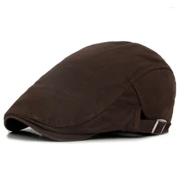 Beretti Cappello da berretto maschile Simple Solid Grey Black Cotton Flat a punta di abouli Donne Sun Ivy Retro Sboy