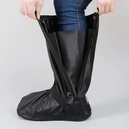 Stivali da pioggia da uomo Galoshes Copertura Alti Stivali Alti Affissi impermeabile Ciclaggio esterno Exuming Black PVC PIPABILE Stivali da pioggia pieghevole