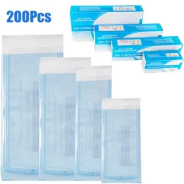 Acqesories 200 PCS Kendi Sızdırmazlık Sterilizasyon Torbaları Tırnak Araçları için Sınıf Kağıt Tek Kullanımlık Diş Dövme Aksesuarları Araç Depolama Çantası