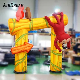 Custom Outdoor Square monkey archway for Advertising Inflatable Zoo welcome Entrance Balloon Arch