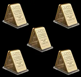 5pcs O Johnson Matthey JM Gold Bullion Craft Souvenir Bar com a laser Número de série9673971