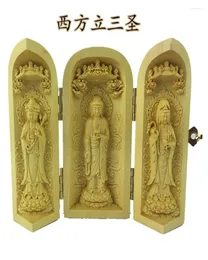 Decorative Figurines Caja De Buda Los Tres Santos Occidental Nicho Sabina Tllado Plegable Cajas Abiertas Adornos Artesanales