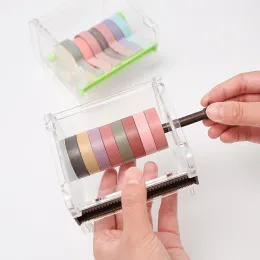 Washi Tape Organizer Creative Protparent Disking Disking Tape Cutter Washi Tape Dispenser Scrapbooking Tool حامل قرطاسية