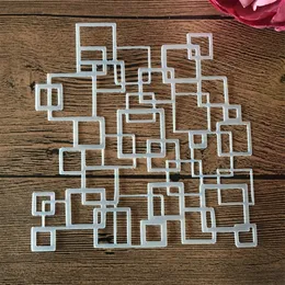 8pcs/set 13*13cm Geometri Yuvarlak Heksin Üçgen Diy Katmanlı Şablonlar Boyama Scrapbook Boyama Kabartma Albümü Deco Şablonu