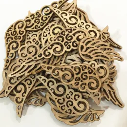 80pcs Angel Wings Patches Wooden Adable No Hole Wood Chips Creative Angel Wings Wood Chips Diy Exclseories for Crafts