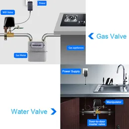 Zigbee Tuya Smart Valve Controller Датчик утечки воды для водного газа автоматически выключен с разбрызгивателя Timer Alexa Google Пульт дистанционного управления