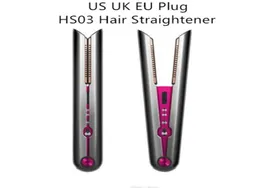 2 in 1 Brand Designer Wireless Hair Straightener Curling Iron Hairs Curler Fuchsia Color US EU UK Plug with Gift Box6114731