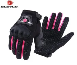 Scoyco Women Motorcycle Luves Knight dedo completo tamanho pequeno S para xl rosa mujer luva moto raça luvas feminina m29w3254402