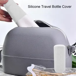 Speicherflaschen leicht zu installierende Flaschenabdeckung Travel Essentials Leckdicht Silikonabdeckungen Elastische Ärmel für Frauen Männer 5pcs Gepäck