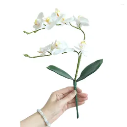 Dekorative Blumen 1pcs Orchidee künstliche Blume weiße Seide Phalaenopsis Zweig Weihnachten Home Tischdekoration Hochzeitsblumen Arrangement Po