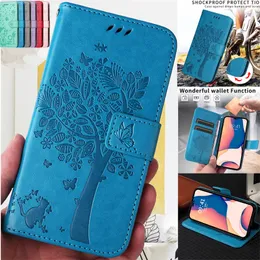 Wallet Tree prägling läderskydd för Motorola Moto G13 G 13 G23 G 23 G53 G 53 G73 G 73 Case Coque Card Holder Magnetic Etui