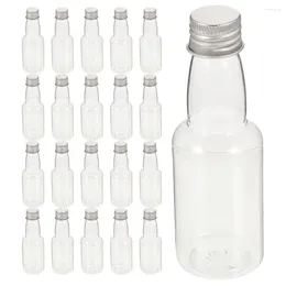 Retire os recipientes 25 PCS Garrafas de suco transparente Mergulho plástico alimentação portátil com tampas de tampas bebidas de bebida transparente