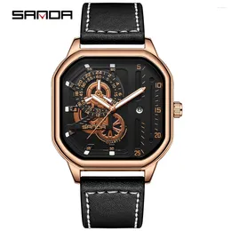 Orologi da polso Sanda 7038 Fantastico quarzo Orologio da polso da polso Design Ottagonale Design Design Lumino Pointer Watch