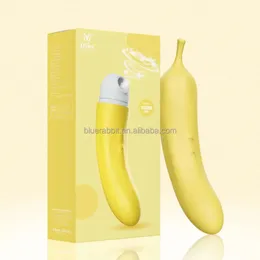 Vibradores de otário da forma de banana vibradores atacadistas 7 frequência mulheres brinquedos sexy frutas clitoral sucking