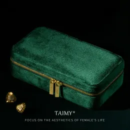 Taimy Velvet Personalized Jewelery Box Case Travel Travel Jewelry Case with Name Might Mift for Mitما أعياد عيد الحب هدية زفاف