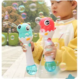 Childrens Dinosaur Bubble Gun Rotating Eyes Fun Chick Handheld Bubble Stick Automatic Bubble Blowing Boys Girls Outdoor Toys 240408