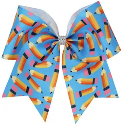 10pcslot 75 -дюймовый цитат в школу quot print cheer bow for girls ribbon Hair bows с эластичной лентой Grosgrain Ribbon 1937314