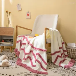 Blankets Nordic-style Tufted Tassel Knitted Blanket Office Nap Casual Shawl Homestay Sofa Bed Tail Multifunctional