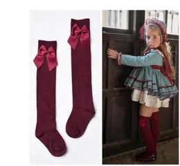 Härliga barns flickor Royal Style Bow Knee High Socks Baby Toddler Bowknot Socks Kids Thighhighs Over Knee Sock Sox 311y 3Pairs 69827061