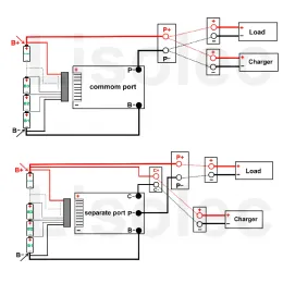 BMS 16S 60V 20A 30A 50A 60A 100A 120A mit AusgleichsnTC