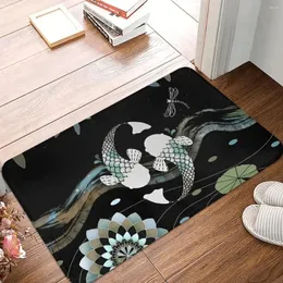 Teppiche Nicht-Schlupfteppich Lucky Koi Mandala Fußmat Wohnzimmer Badezimmer Matten Eingangstür Home Teppich Floormat Parlour Anti-Rutsch-Antifouling