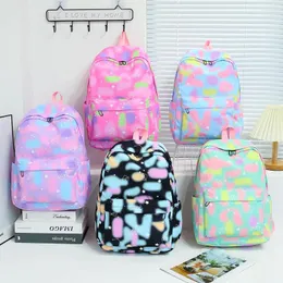 学校のバッグ3PC/セットカジュアルデイパックかわいいグラディエントファッション女性ナイロンワークリュックサック