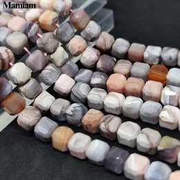 Mamiam Natural A Pink Botswana Agate Square Square Candy Charm Beads 7.5mm Stone Bracelet Necklace Diy Making Making Design