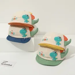 夏の赤ちゃん野球帽かわいい恐竜刺繍幼児ピーク帽子韓国漫画ソフトコットンキッズボーイガールサンハット