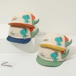 Cappuccette da baseball estivo per bambini carini dinosauro ricamato cappello a punta a punta cartone animato cotone cotone di cotone per bambini cappelli da sole