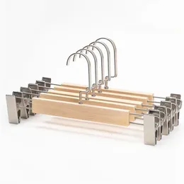 10 pcs Holzhosen Kleiderschrank Organizer Nicht-Schlupfhosen Rack Gardrobe Storage Kleidung Trocknungsrock Metall Clip Flat Haken