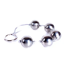 Artiklar 5 Anal Balls Metal Butt Vaginal Plug Stainless Steel Sexiga leksaker för kvinnliga män Erotiska ring handhållna pärldildo vuxna produkter