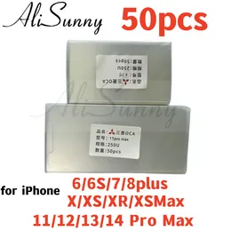 50pcs iPhone 용 OCA 필름 스티커 14 12 13 11 Pro Max X XR XS 6 7 8 Plus Clear Optical LCD 터치 유리 라미네이팅 OCA 접착제 7.2