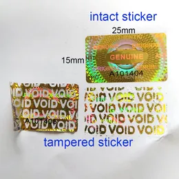 120pcs 25x15mm Gold Hologram GENUINE ORIGINAL Security Seal Tamper Evident Removal Proof Serial Number Laser Printing Sticker 240411