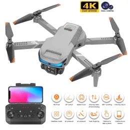 DRONES 2022 NYTT XT9 MINI DRONE 4K DUBBEL CAMERA HD WIFI FPV Hinder Undvikande Drone Optical Flow Fouraxis Aircraft RC Helicopter Toys