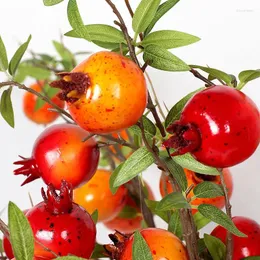 Dekoratif Çiçekler Yomdid 5/3 Kafalar Yapaylar Pomegranate Şube Sahte Fleurs Madfielles Ev Dekoru Noel Yapay