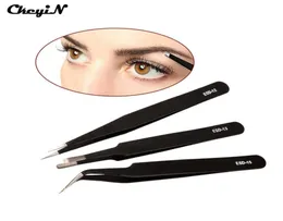 3pcsset Edelstahl Eyebrow Pinzetten Wimpern Eyelash Extension Set Nagelwerkzeuge Kosmetische Make -up Schönheit Pinzetten Face2879245