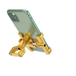 360 Grad Rotation Motorradfahrrad -Mobiltelefonhalter Universal Aluminiumlegierung Telefon Support Bracket Ständer Schwarz/Gold