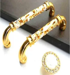 96mm 24k gold drawer cabinet s knobs white dresser cupboard door handles moden fashion white furniture hardware handle3654321