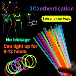 Fluorescência Glow Sticks Toys Bracelets Diversão Colar Colar Néon Festa de Casamento Colorido Bright Lights Decoração de Natal/Halloween 240407