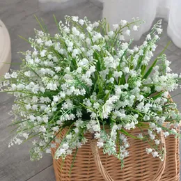 Decorative Flowers Nordic Little White Valley Lily Of The Flower Plastic Branch Small Bouquet Wedding Feel Simulation Hand