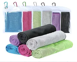 Çift Katmanlı Buz Soğuk Havlu 9030cm Spor Soğutma Yaz Sporları Egzersiz Serin hızlı kuru yumuşak nefes alabilen soğutma havlu 3 Paket Choos2884264