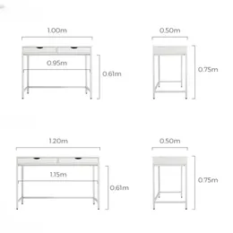 イタリアのテーブルオフィスデスクシンプルさを書くコンピュータースタディドロワーオフィスデスクホームベッドルームビューロームーブルワーク家具QF50od