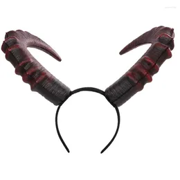 Party Supplies Funny Black Red Demon Horn Headpiece Cosplay Women Gothic Devils Animal Ox Horns Headwear Halloween Carnival Costume Props